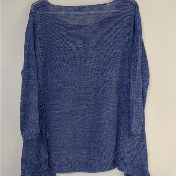 Poetry Blue Crew Neck Sweater with Relaxed Fit - Picture 9 of 14